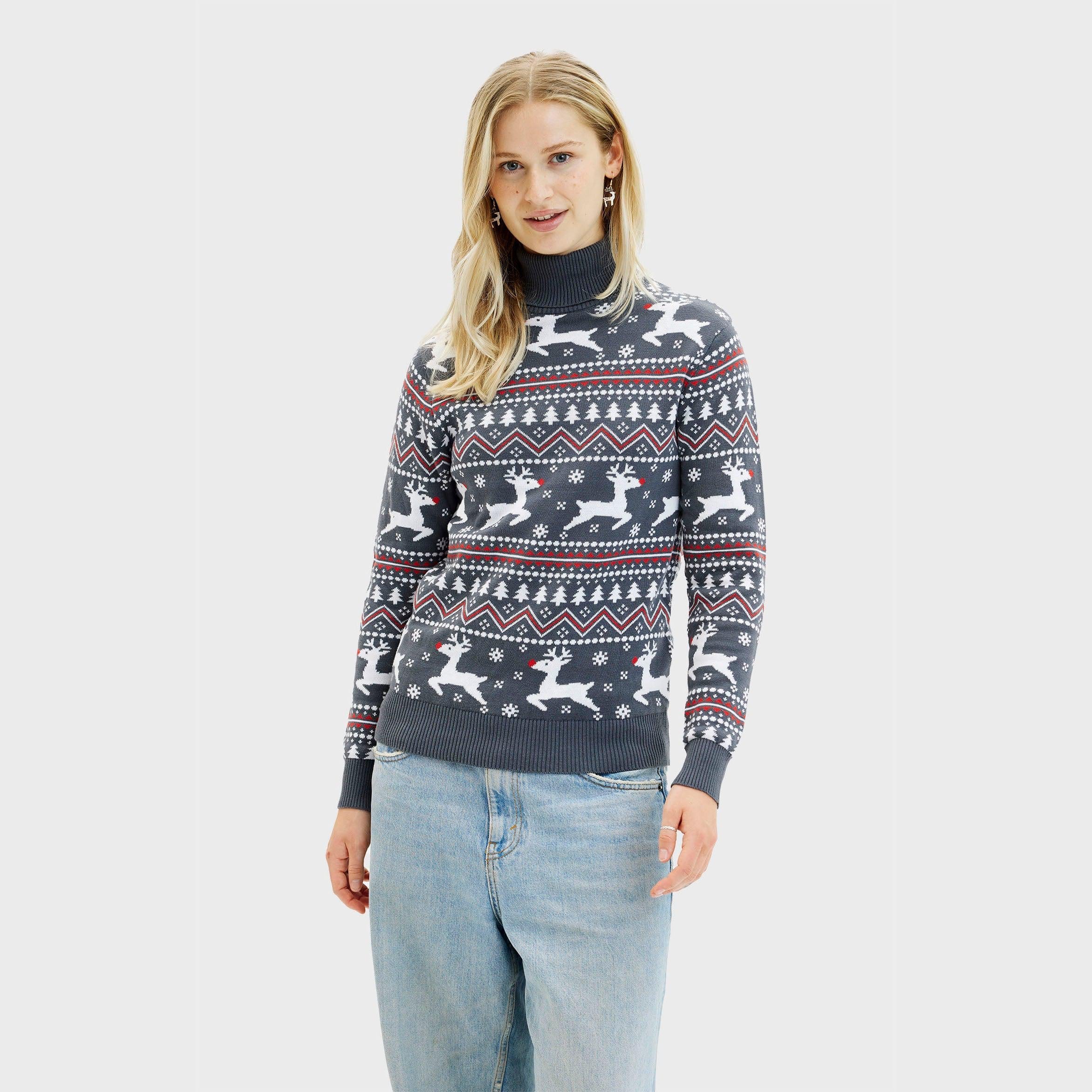 The Stylish Highneck Christmas Sweater β Women
